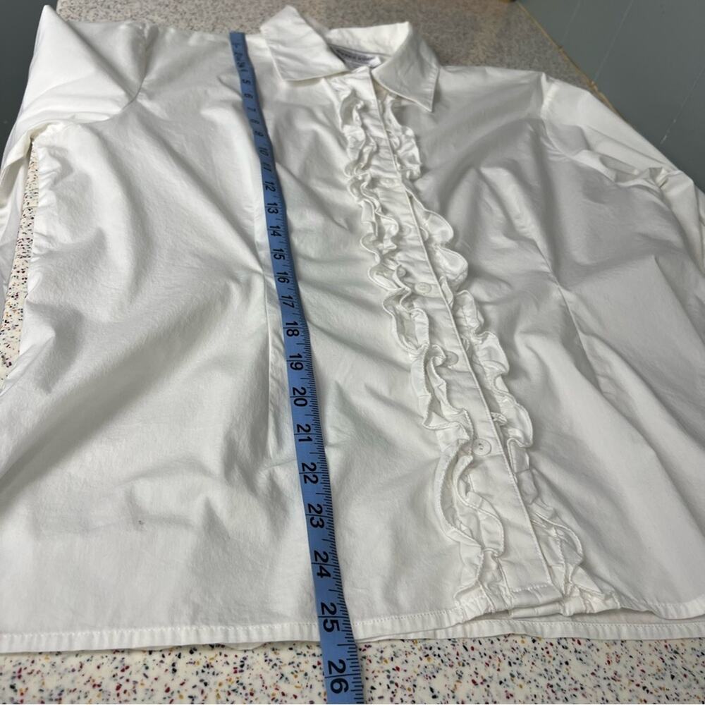 Pendleton Petites Button Down Ruffle White Long S… - image 7